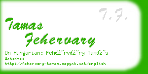 tamas fehervary business card